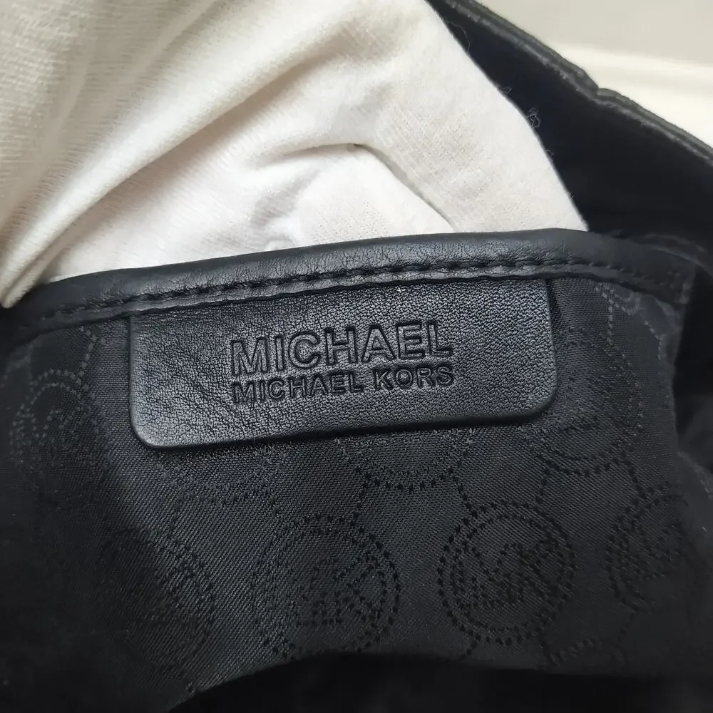Michael Kors Black Pebbled Leather Chain Strap Crossbody Bag
